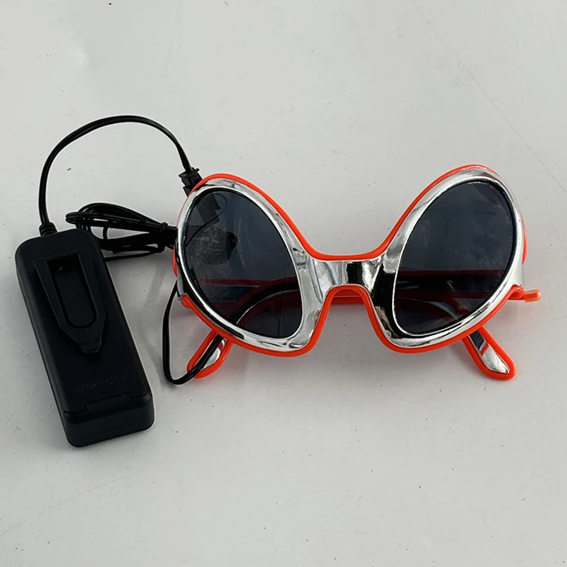 Wakacje śmieszne kostiumy Cosplay akcesoria rekwizyty okulary przeciwsłoneczne Alien okulary chłopcy dziewczęta Decor okulary świecące diody LED świecące okulary