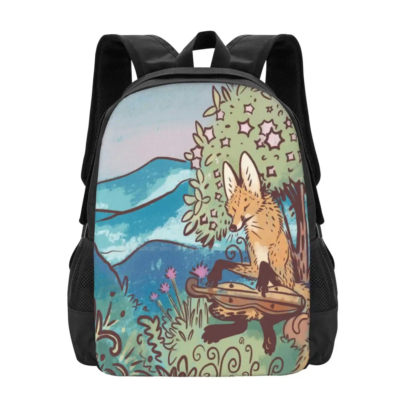 

Mountain Song Hot Sale Schoolbag Backpack Fashion Bags Foxes Appalachian North Carolina Laurel Clower Mountain Birch Trees