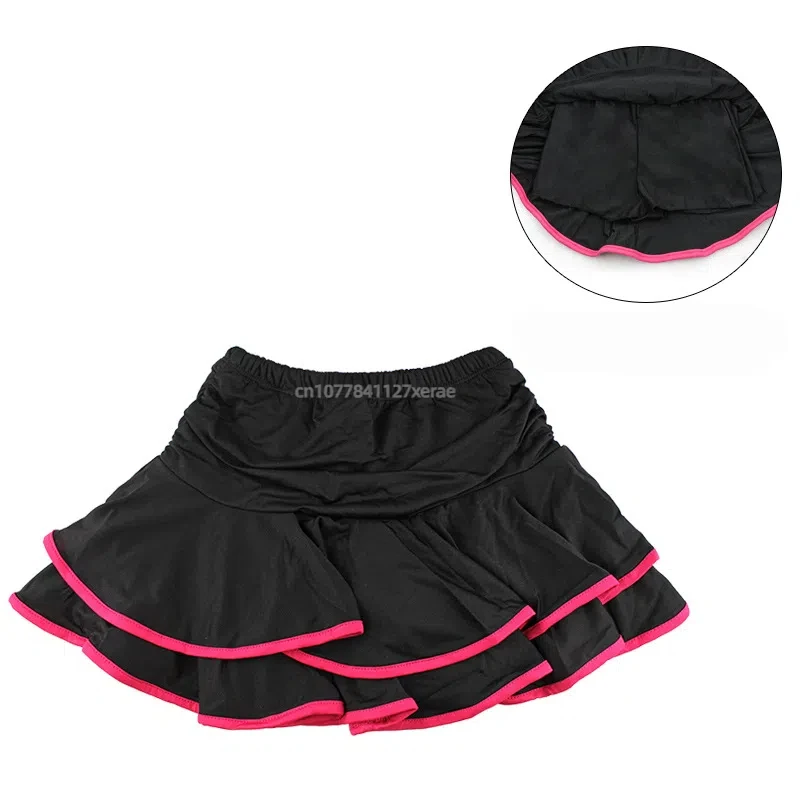 Children's Latin Dance Costume Leopard Print Milk Silk Half Body Latin Skirt Double-layer Practice Latin Dance Dress for Girls