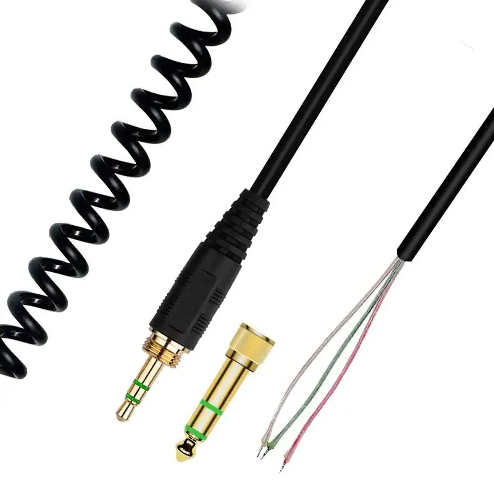 Coiled Replacement Stereo Audio Cable Extension Music Cord Wire for Beyerdynamic DT 770 990 PRO Headphones with 3.5mm 6.5mm Plug