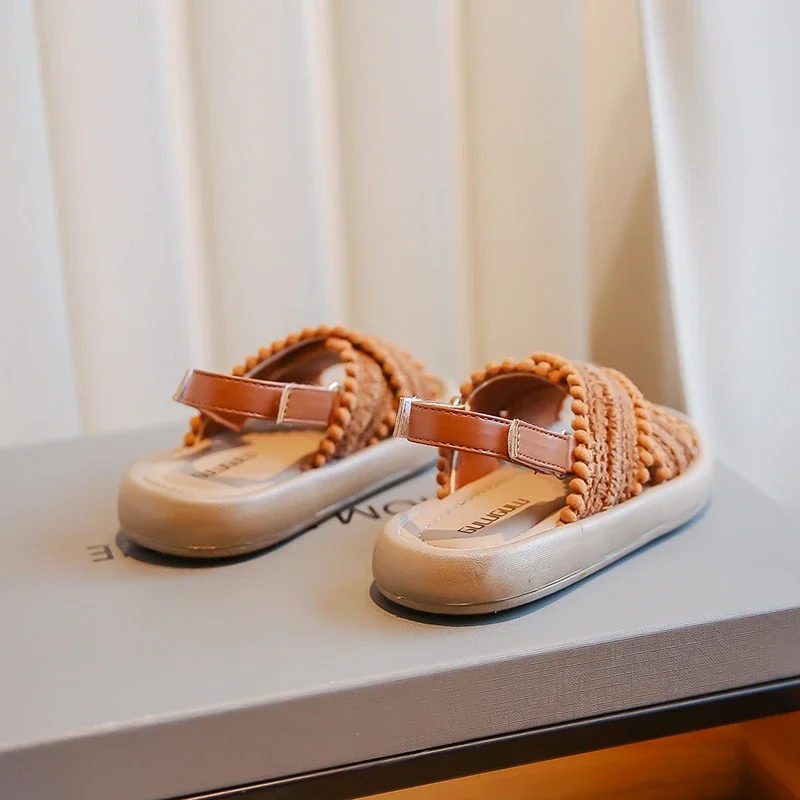 Ethnic 2023 Toddler Shoes Versatile Casual Cross Kids Sandals Girls Simple Platform Korean Style Non-slip Children Fashion Shoes