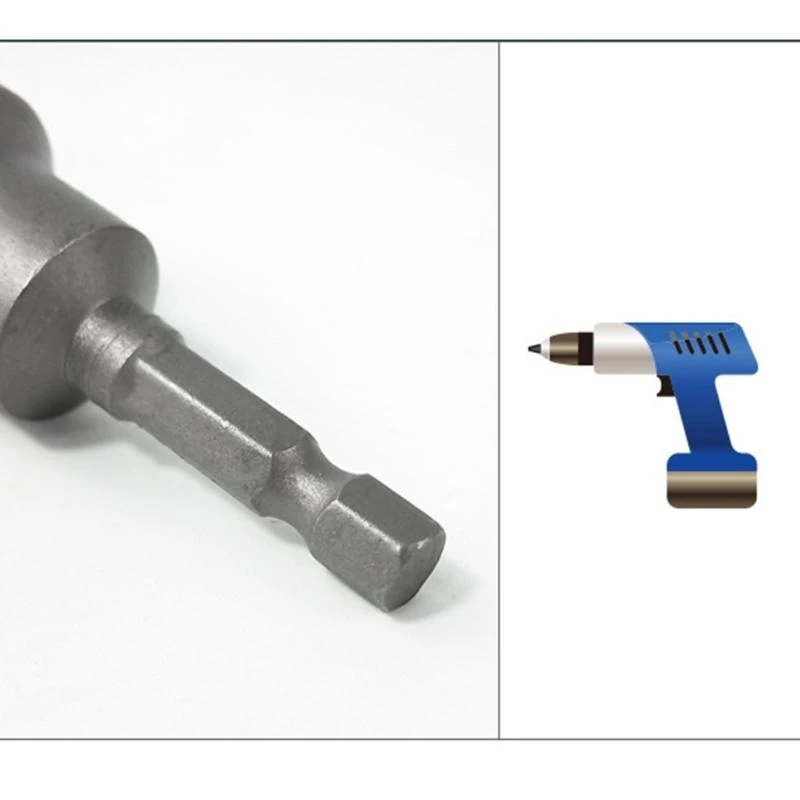 

652F 6Pc Socket Sleeve Nozzles Nut Driver Set Power Driver Socket Screwdriver Bit Drill Bit For Woodworking