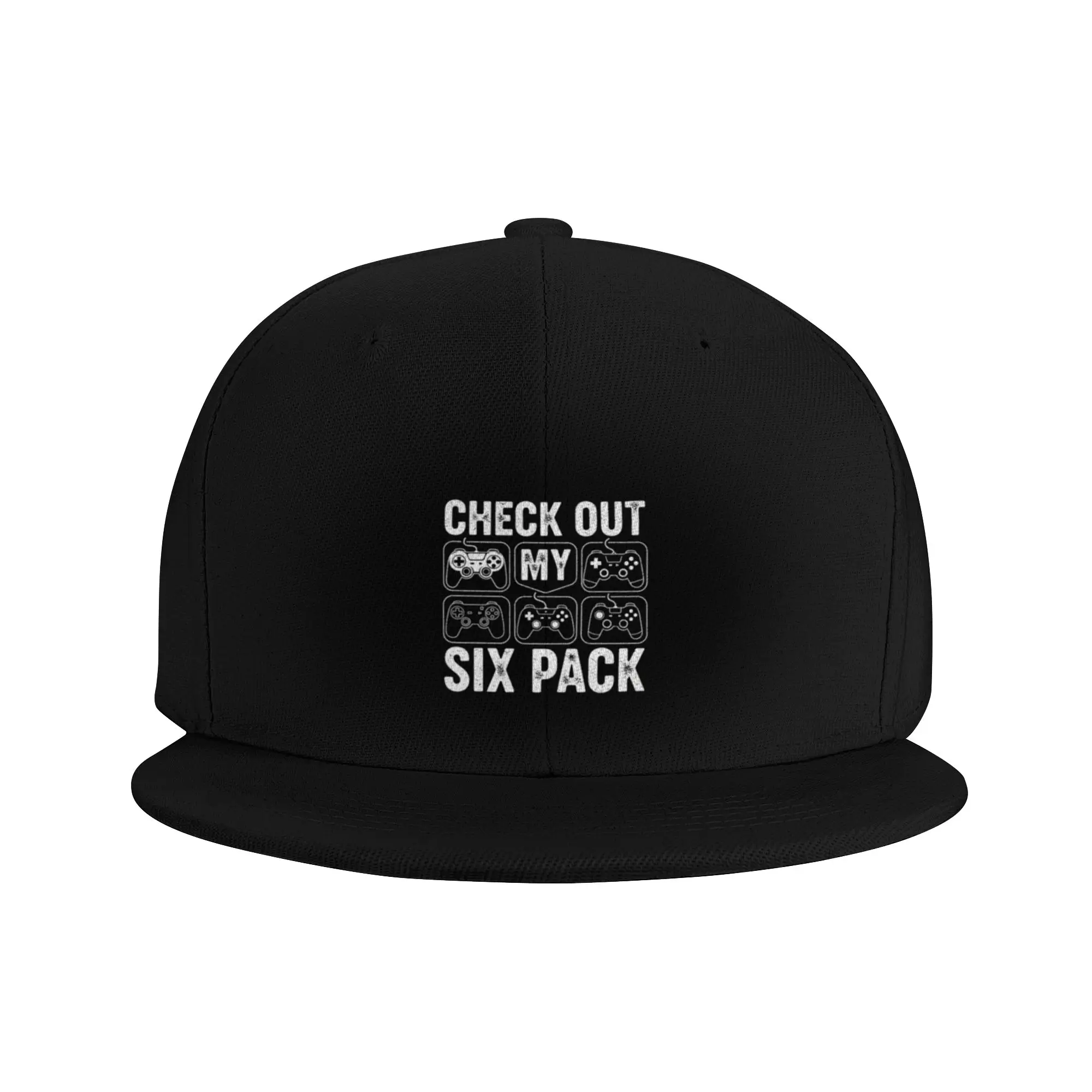 Fashion Check Out My Six-Pack Video Game Controller Fitness Flat Brim Sun Hat  Denim Sun Hat Men's Summer Cap