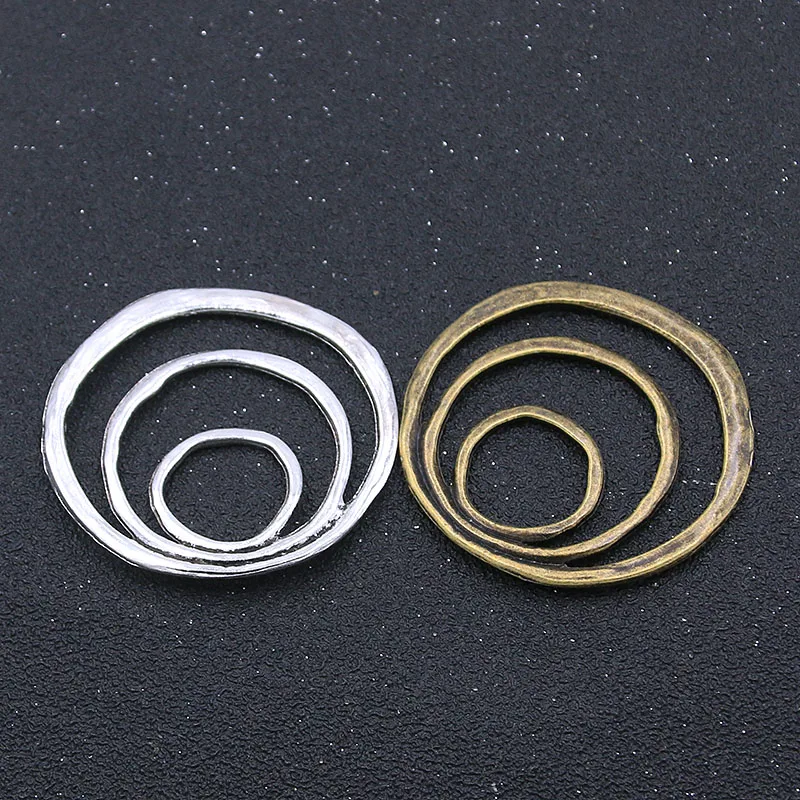 2PCS 50mm Charms Big Hollow Circle Geometry  Two Color Pendant For DIY Jewelry Metal Alloy  Marking Handmade Material