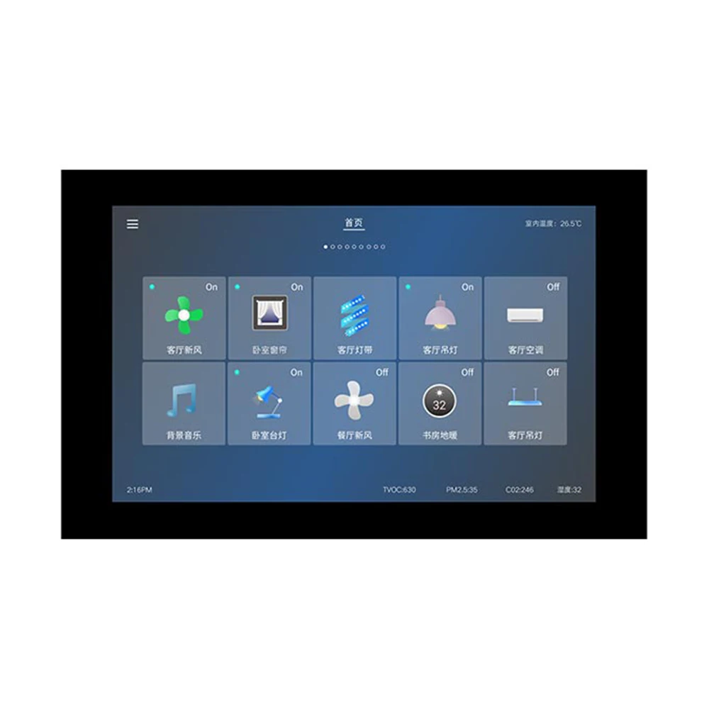 

10 Inch Capacitive LCD Touch Screen KNX Interface Requires 24V Auxiliary Power Supply Resolution 1280x800 KNX Smart Home System