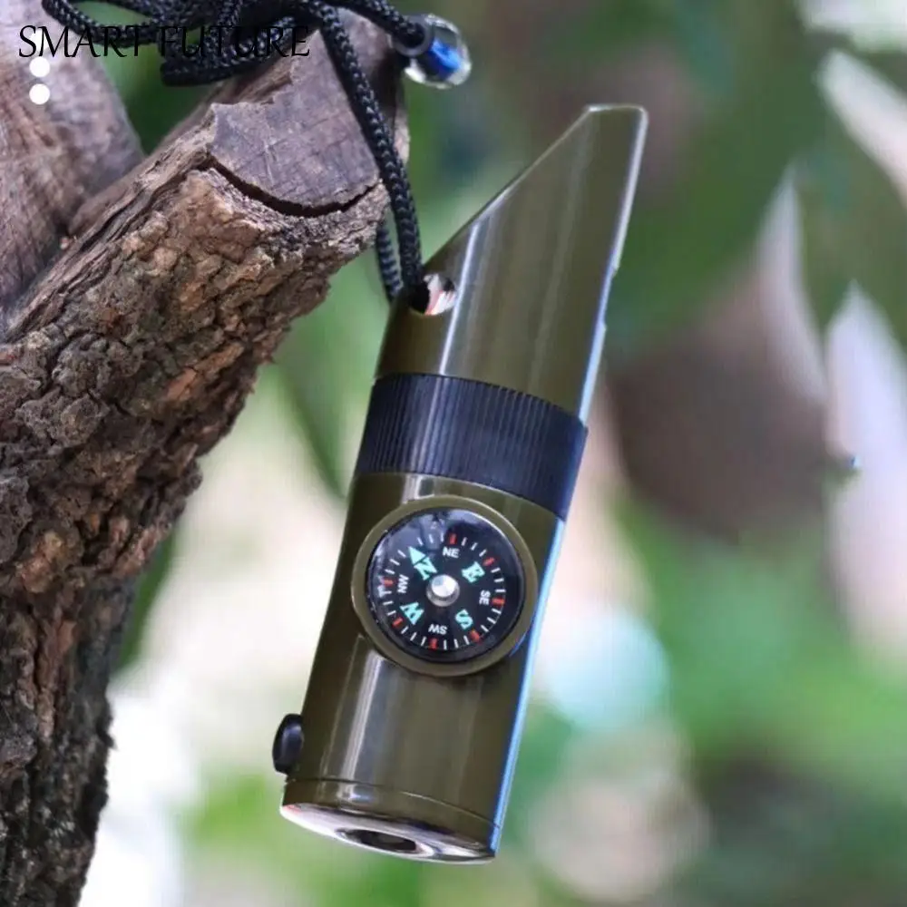 

7-в-1 аварийный свисток для выживания, компас, высокий децибел, уличный свисток для выживания, многофункциональные инструменты, аварийный свисток 7-в-1