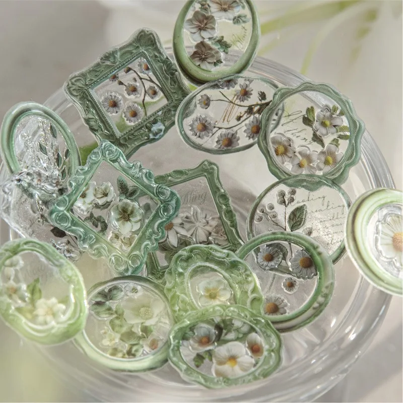 

Винтажная сургучная печать, 3D наклейки, цветочный сад, эфемера для украшения журнала, сделай сам, скрапбукинг, уплотнительные этикетки, тисненые наклейки