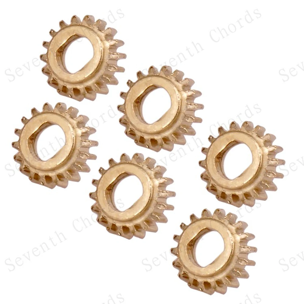 6 Pcs Gear Ratio 1:18 Flat Hole Guitar Tuners Tuning Pegs Key Machine Head Mount Gear - Made of iron