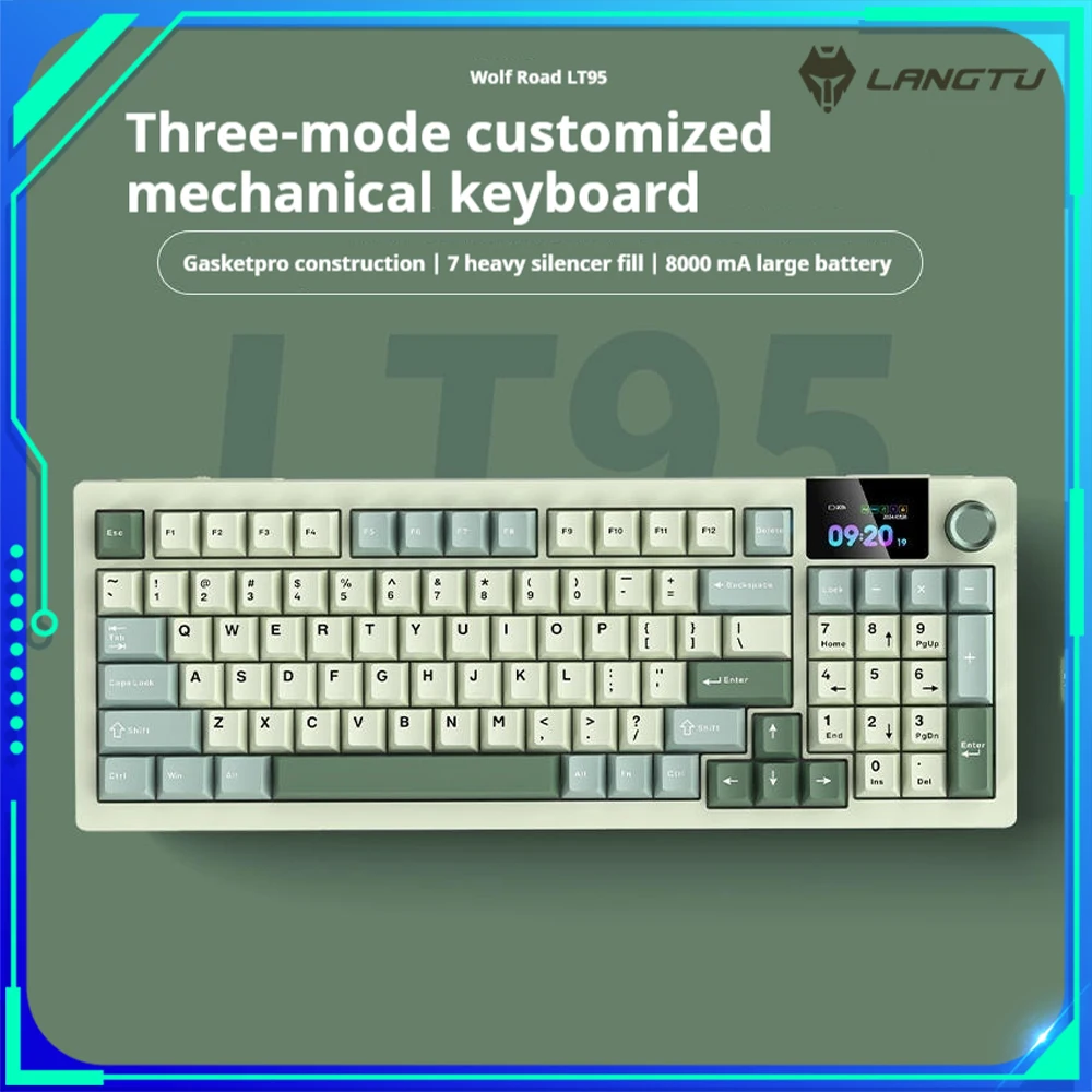 

Langtu LT95 Mechanical Keyboard 95 Keys Three Mode Bluetooth Wireless Gaming Keyboard Custom Side Engraved Esports Gamer Office