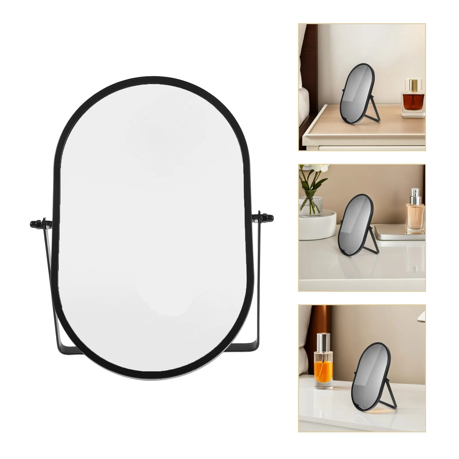 

Настольное складное зеркало для макияжа с высокой четкостью изображения, настольное косметическое зеркало для декора офиса и спальни, черное