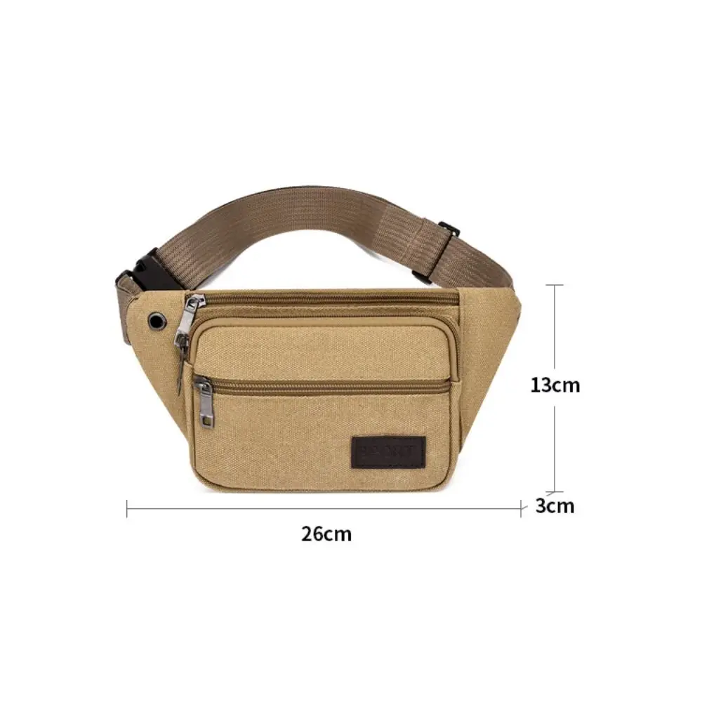 Canvas Men\'s Crossbody Bags Multifunctional Multi-Pockets Storage Bag Chest Shoulder Bag Large Capacity Waist Bag