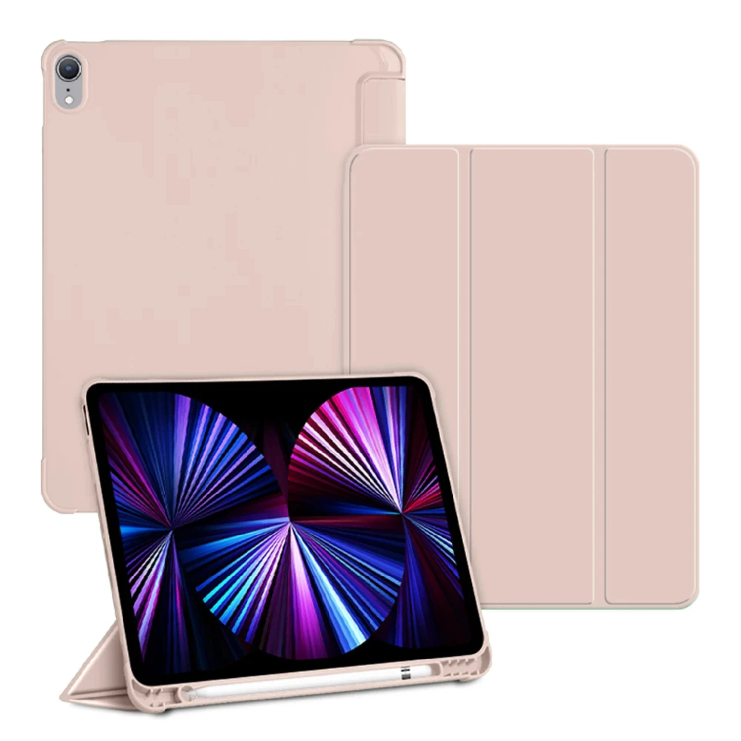 Protective Stylish Scratch Shockproof TPU Silicone Smart Tablet Case with Pencil Holder for Apple Tablet, Compatible with iPad P