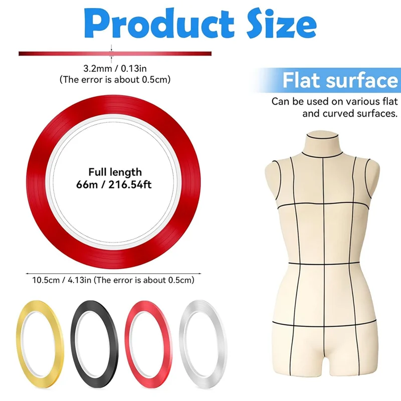 ABVI-4 ม้วนDry Erase Boardเทปเส้น,1/8In X 216Ftบางไวท์บอร์ดเทป, selfกาวแผนภูมิเทปสําหรับไวท์บอร์ด