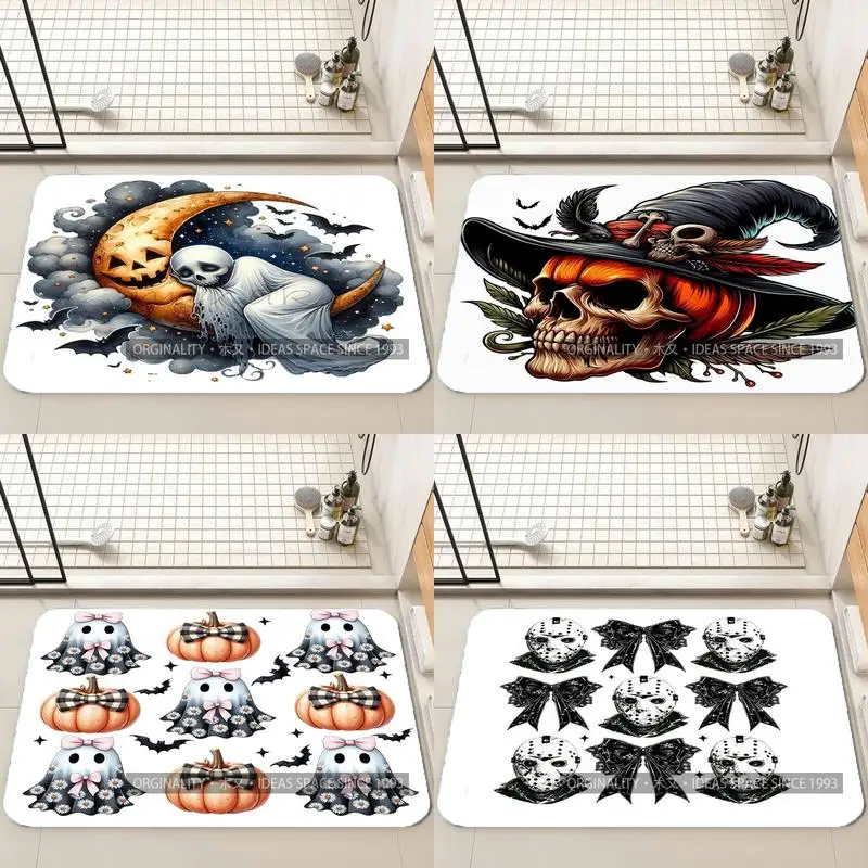 

Spooky Moon and Skull Living Room Decoration Home Sofa Non-Slip Carpet Study Bedroom Tatami Children'S Soft Floor Mat