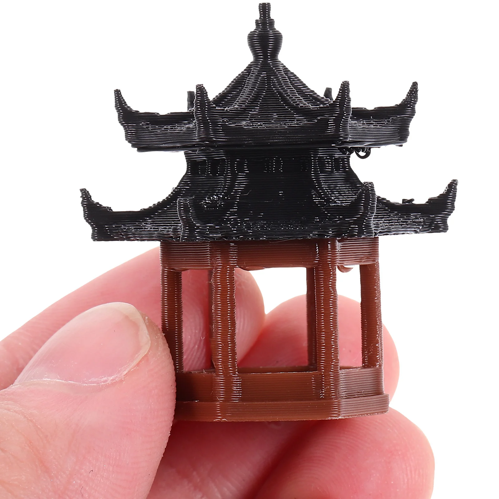 

1pc Mini Pavilion Statue Landscape Decor Bonsai Garden Ornament Fish Tank Decoration Simulation Pagoda For Zen Micro Garden Home