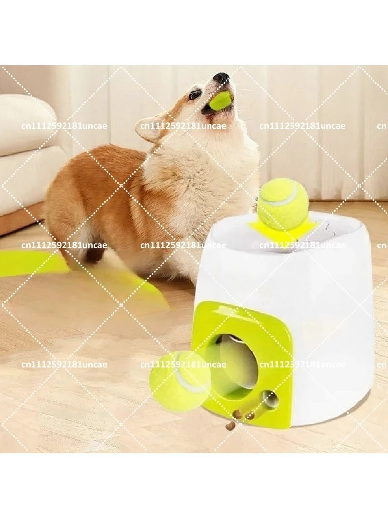Interactive Dog Tennis Ball Launcher Training Reward Machine Pet Feeder Toy for Play