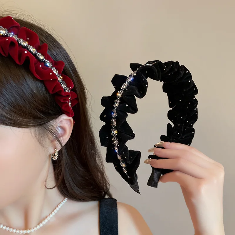 Fashion Satin Pearl Wide Headbands Woman Temperament Elegant Hair Bands Female Retro Versatile Hair Hoop Hair Accessories