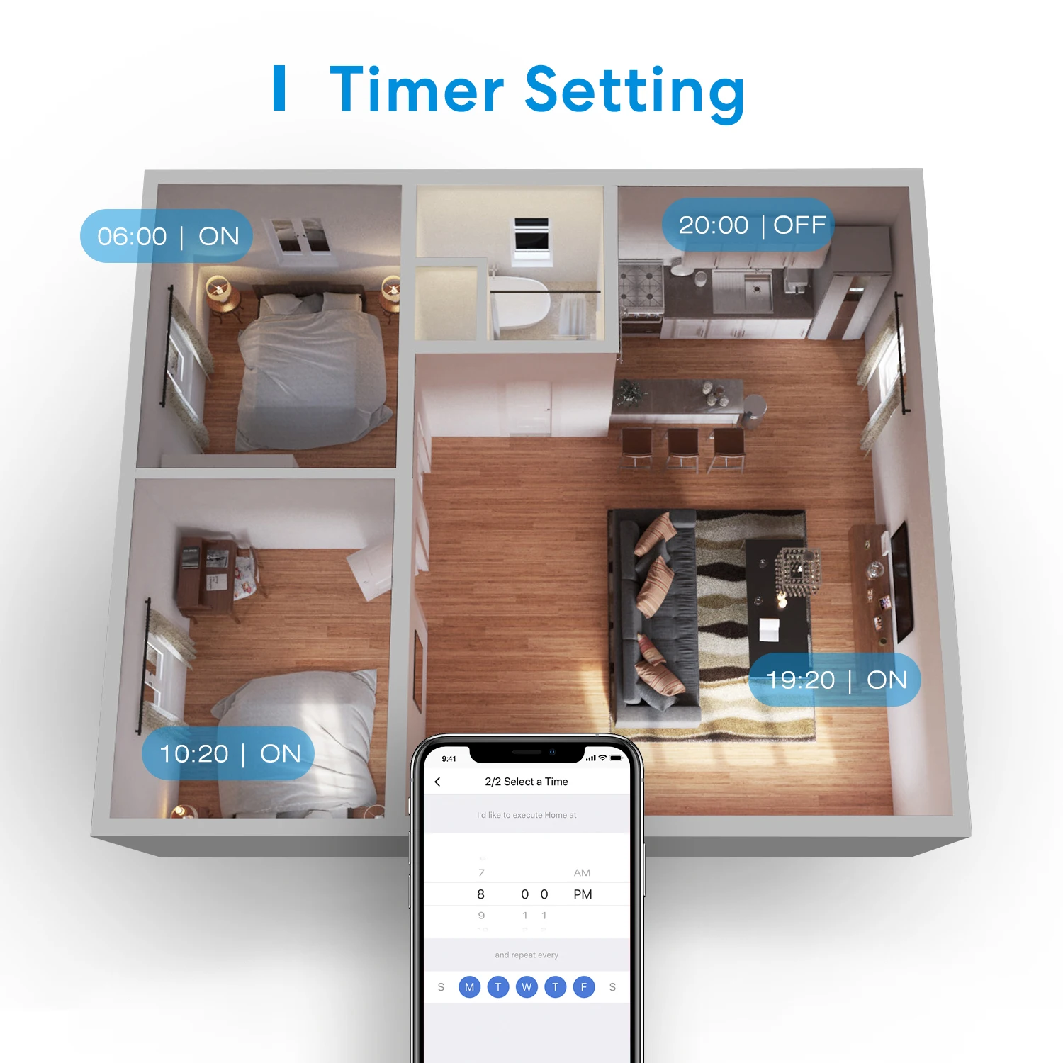 Meross-interruptor inteligente WiFi para electrodomésticos, dispositivo de Control remoto inalámbrico, compatible con Alexa y Google, DIY