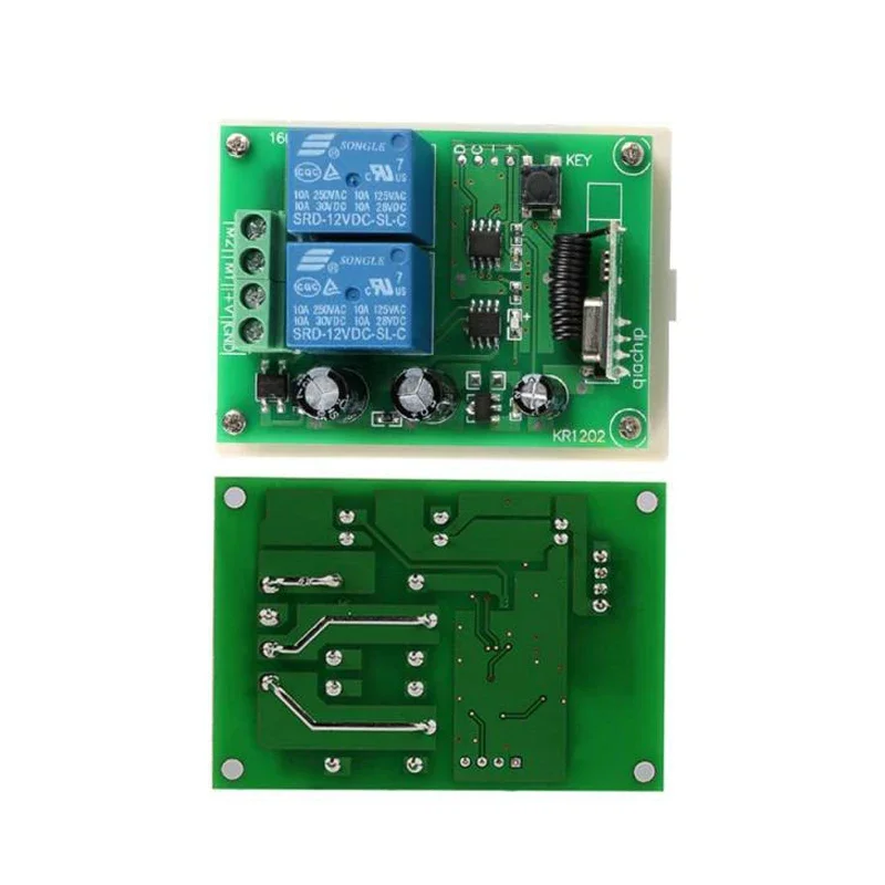 Germa 2 Ch Rf 433 Mhz Afstandsbediening Zender + 433 Mhz Draadloze Afstandsbediening Schakelaar Dc 12V 2CH Rf relais Ontvanger Module Voor Garage