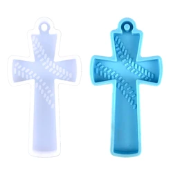 Croix résine moule Silicone porte-clés moule Crucifix collier pendentif moule bijoux moulage moules pour cadeau fête