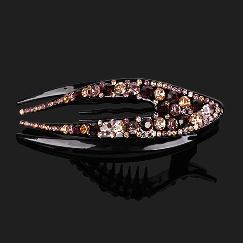 Grampos de bico de pato de cristal, grampos de cabelo franceses de plástico para mulheres, clipe de jacaré, grampos de garra de cabelo de bico de pato para meninas, mandíbula para modelar cabelo