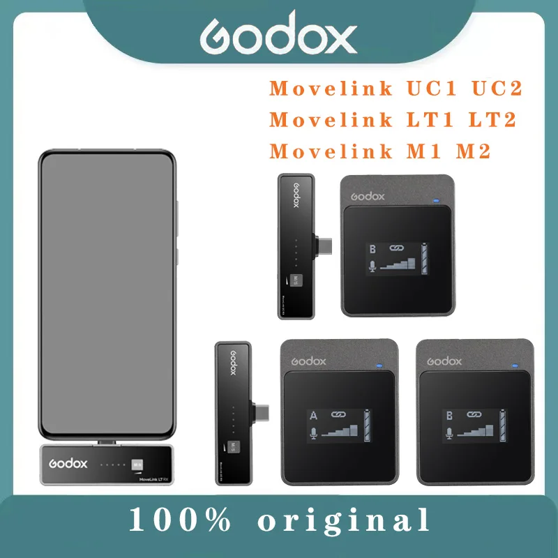 Imagem -02 - Godox Movelink Uc1 Uc2 Lt1 Lt2 m1 m2 sem Fio Lavalier Microfone Receptor para Telefone Dslr Câmera Smartphone 2.4ghz sem Fio Mic