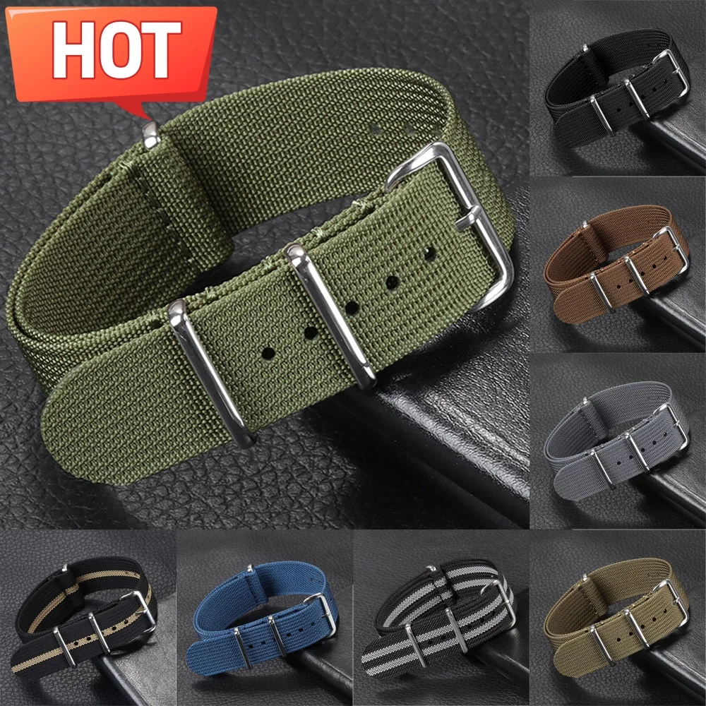 Neues geripptes Nylon-Uhrenarmband, 18 mm, 20 mm, 22 mm, Nylon-Uhrenarmband, Uhrenarmband-Zubehör für Militär-Uhrenarmband, Armband für Männer und Frauen – Detail 5