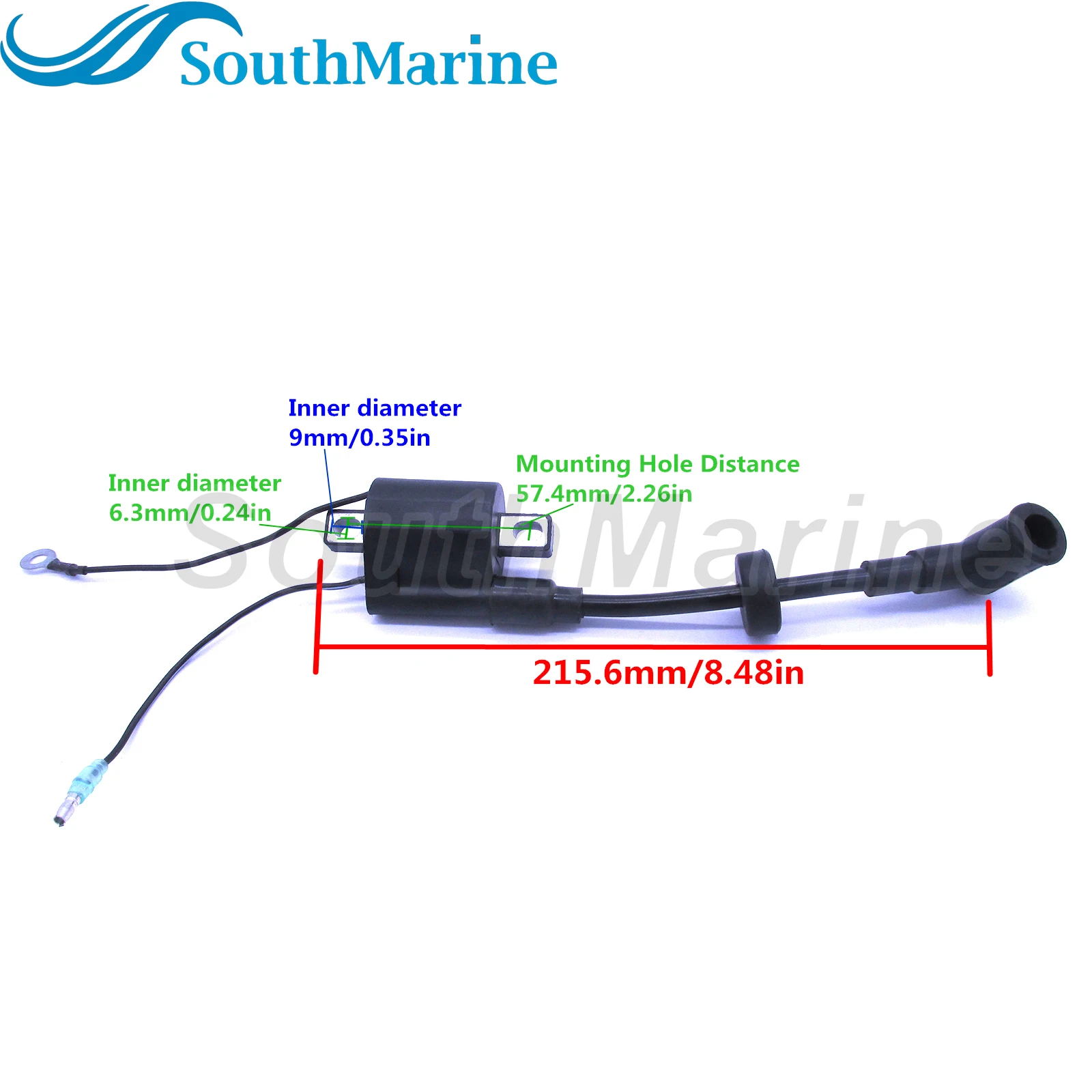 Boat Engine Ignition Coil Assy 6J8-85570-20/21 6E0-85570-00/01 for Yamaha 4HP 5HP 25HP 30HP 2-stroke Outboard Motor