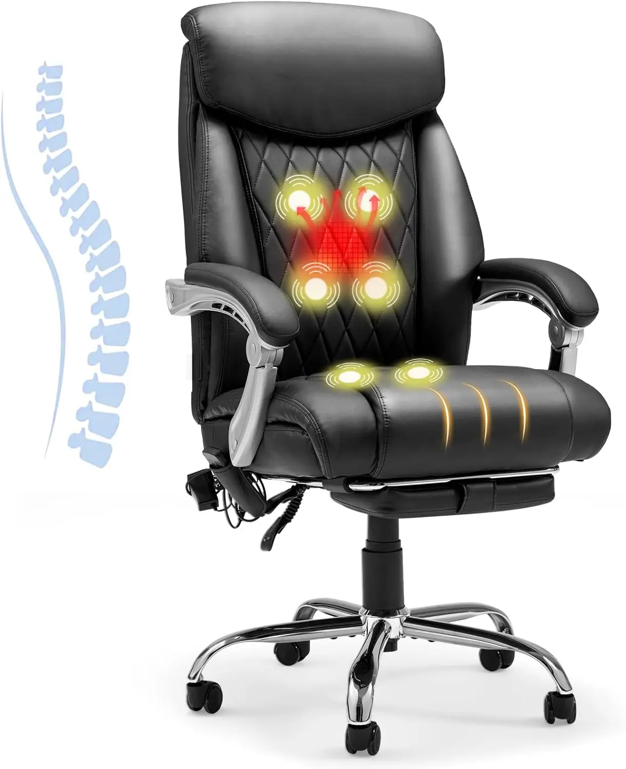 Cadeira ergonômica do escritório executivo, Apoio lombar ajustável para trás, Home Desk Chair