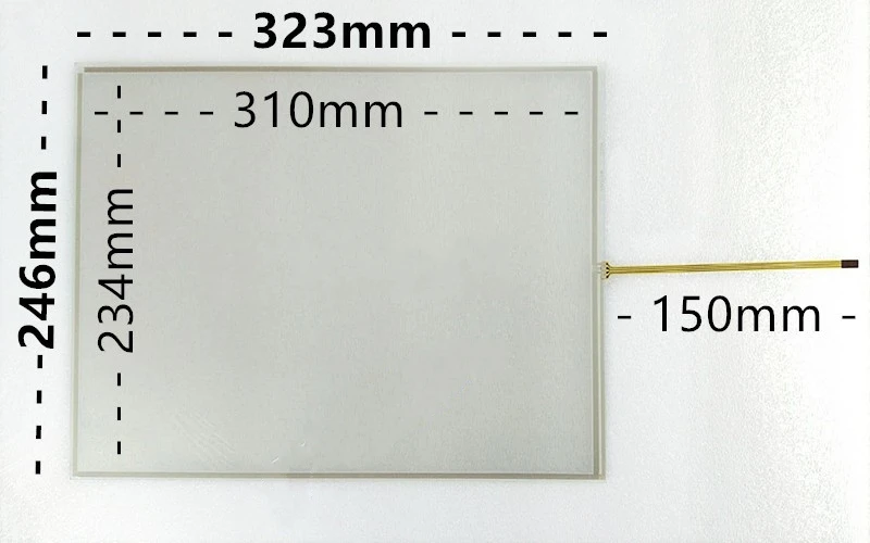 

15-дюймовый 4-проводной резистивный сенсорный экран подходит для внешнего экрана цифрового промышленного медицинского оборудования 323*246