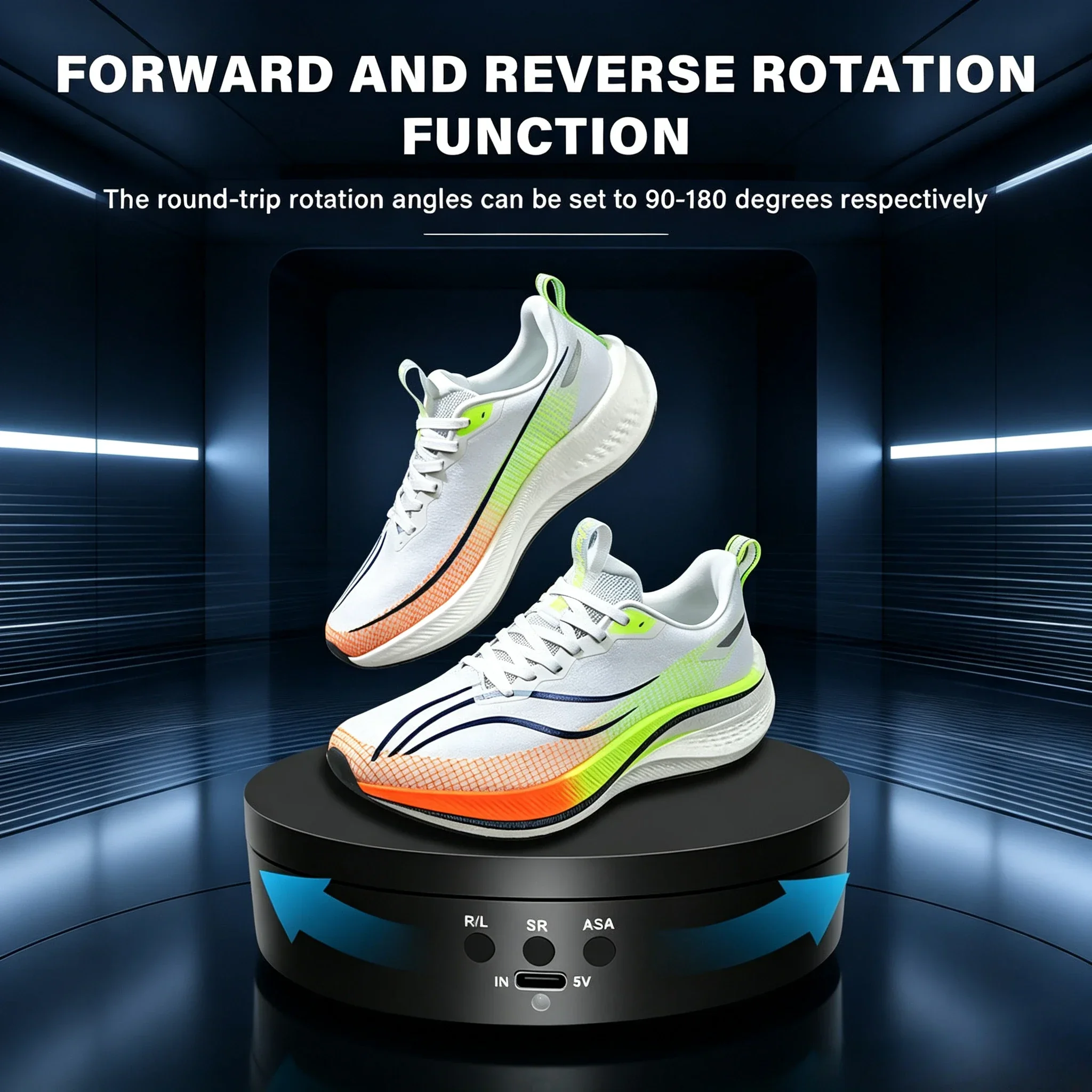New USB-Powered Rotating Turntable 3 Speed Modes 360° Motorized Display Stand for Product Photography Jewelry&Video Shooting