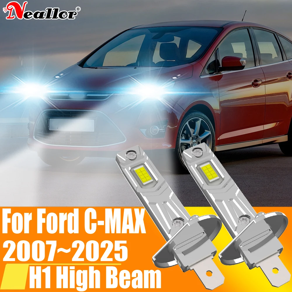 

2x H1 светодиодные фары Canbus, автомобильные фары высокой мощности, автоматические противотуманные диоды, ходовые огни для мотоциклов, 12 В, 55 Вт для Ford C-MAX 2007 ~ 2025