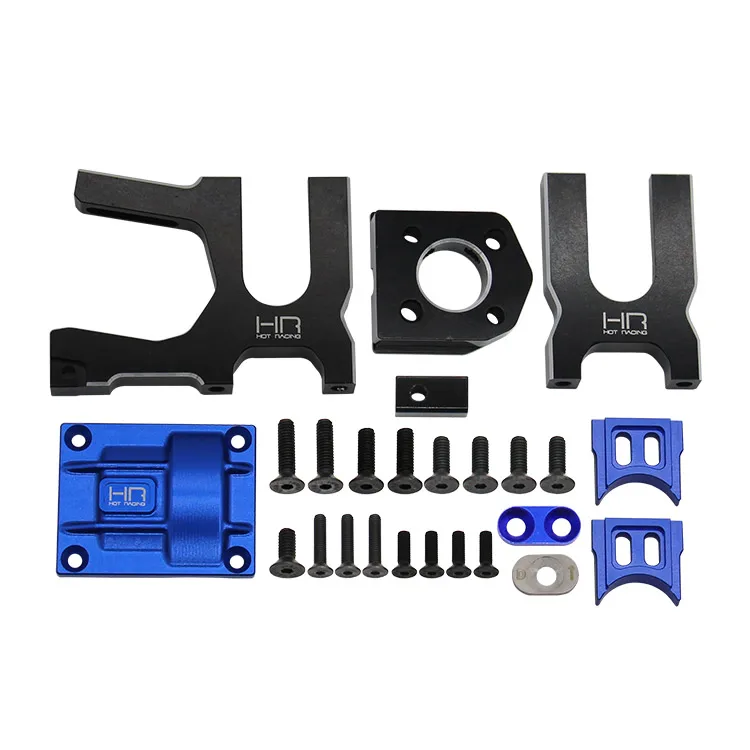 hot-racing-slg38m01-alum-sliding-rail-lock-motor-mount-traxxas-sledge-1-8-6061-black-blue-fins-top-mesh-adjust-repl-par