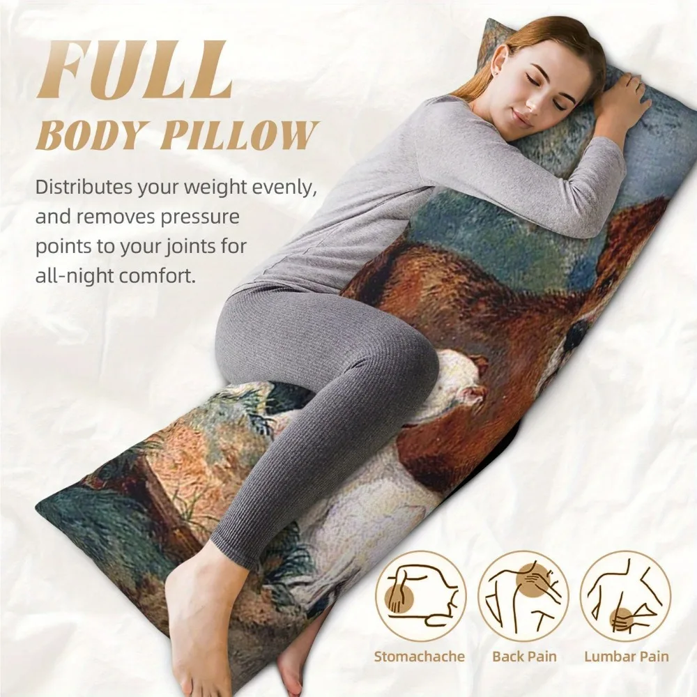 One Dog Long Pillowcase - 20x54 Inches / 50x137cm - Modern Bedroom & Guest Room Decor, Hypoallergenic Bedding, Decorative Pillow