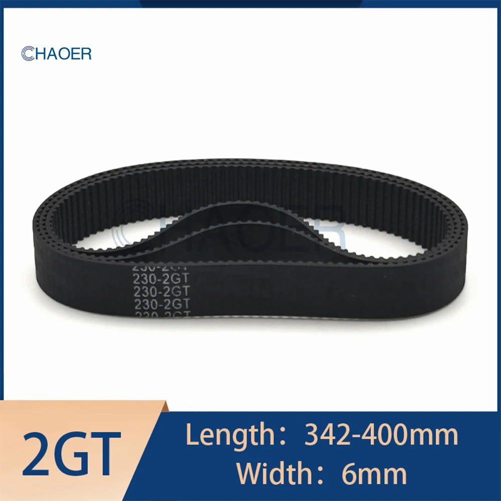 2GT Closed-loop Rubber Timing Belt Tooth Pitch 2mm Length 342-400mm WIdth 6mm 3D Printer Accessory GT2 Conveyor Belt Drive Belt