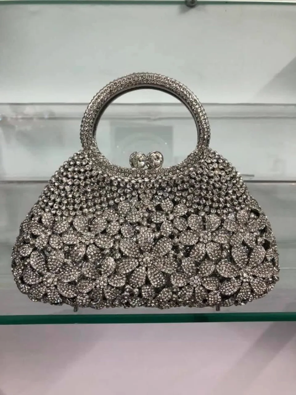 Daisy Flower Rhinestone Tote Bag Crystal Women Evening Bags Luxury Designer Party Banquet Clutch Purse Fashion Diamone Handbag