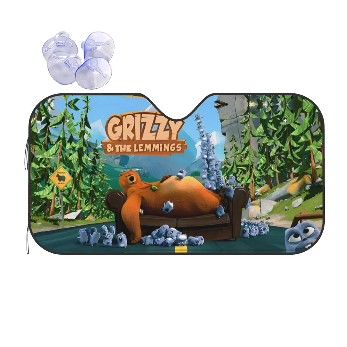 

Симпатичный солнцезащитный козырек Grizzly And Lemmings, индивидуальный чехол на лобовое стекло, передний блок, 76x140 см, автомобильный солнцезащитный козырек, теплоотражатель
