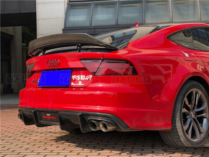 R style High quality real carbon fiber material spoiler For Audi A7 S7 RS7 2013- 2018 Carbon Fiber Rear Spoiler Trunk Wing