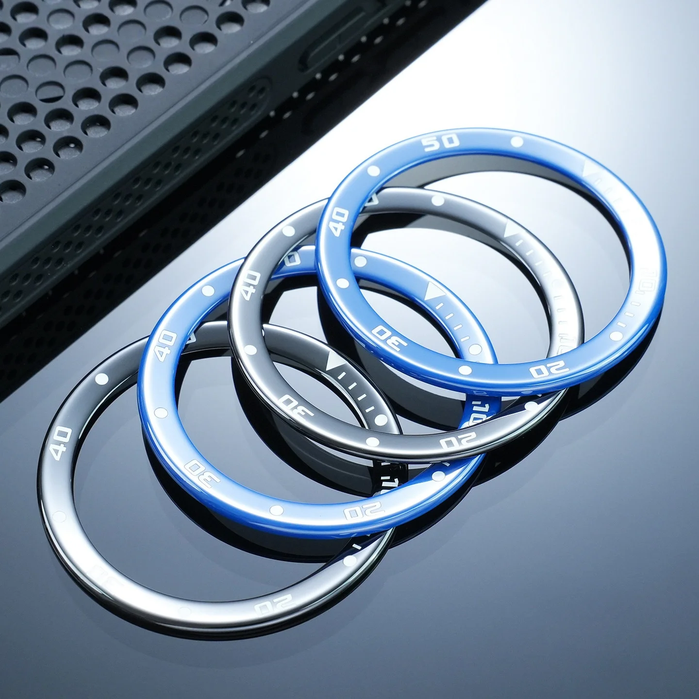 For Cartier Calibur Series W7100056 Ceramic Ring Watch Ring Digital Scale Ring Outer Ring Clock Accessories Outer Diameter 41mm