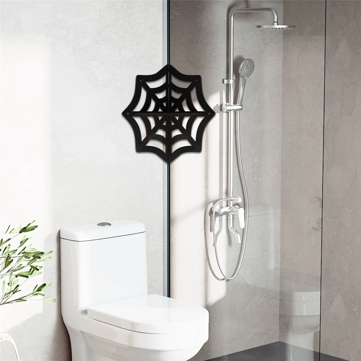 Spider Web Floating Corner Shelf Gothic Halloween Decoration Wall Hanging Shelf Crystal Display Shelf Home Wall Decor