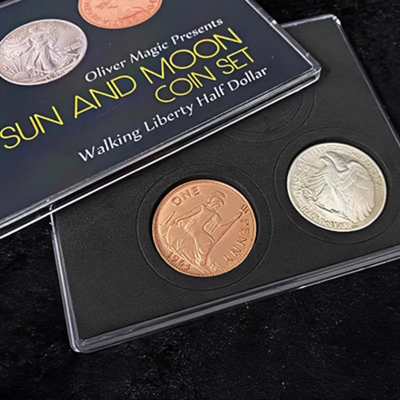 sun-and-moon-coin-set-magic-tricks-coin-transposition-vanish-magia-magician-accessory-close-up-illusions-prop-gimmick-mentalism
