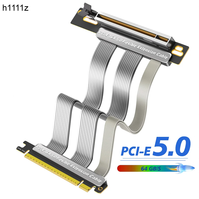 

НОВЫЙ кабель PCI Express 5.0 16X–16X Riser Кабель расширения PCIe X16 5.0 90-градусная вертикальная установка Кабель графического процессора для настольного ПК