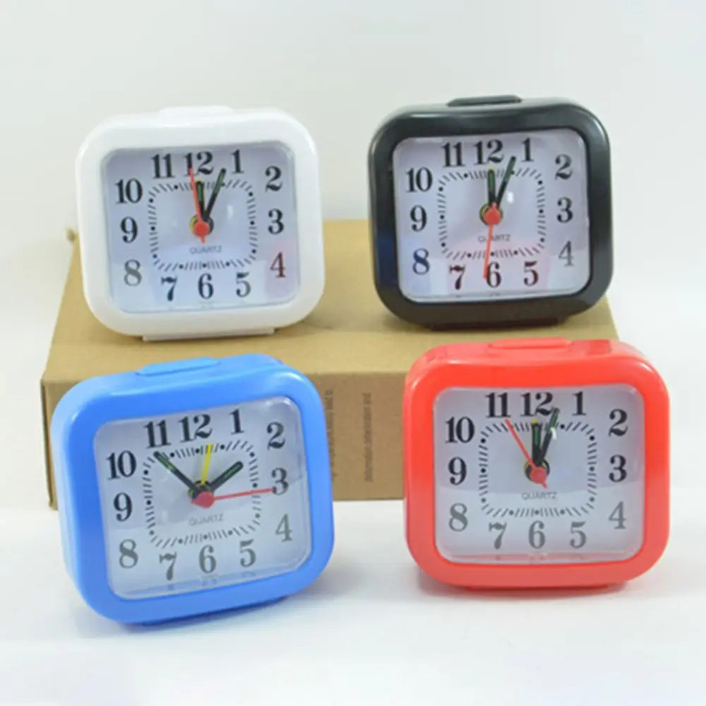Battery Alarm Clock Small Alarm Clock With Night Light Simple bedside Creative Clock For Children Personalized Bedroom Clock