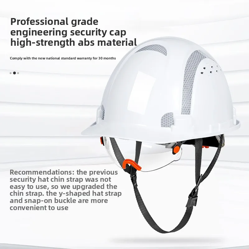 CE Construction Safety Helmet In Goggles Reflective Stickers For Engineer ABS Hard Hat ANSI Industrial