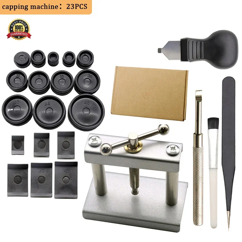 23PCS Professional Watch Press Set Watch Back for CASE Closing Tool & Fitting Dies Watch Repairing Tool Die Kit for Watchmaker