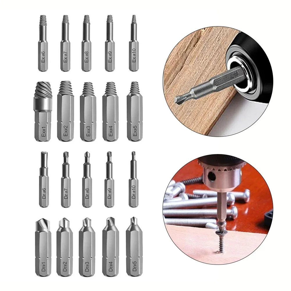 HSS Broken Head Screw Extractor Drill Bit Stripped Broken Remover Small Easily Quickly Take Out Kit Easy Demolition Power Tools