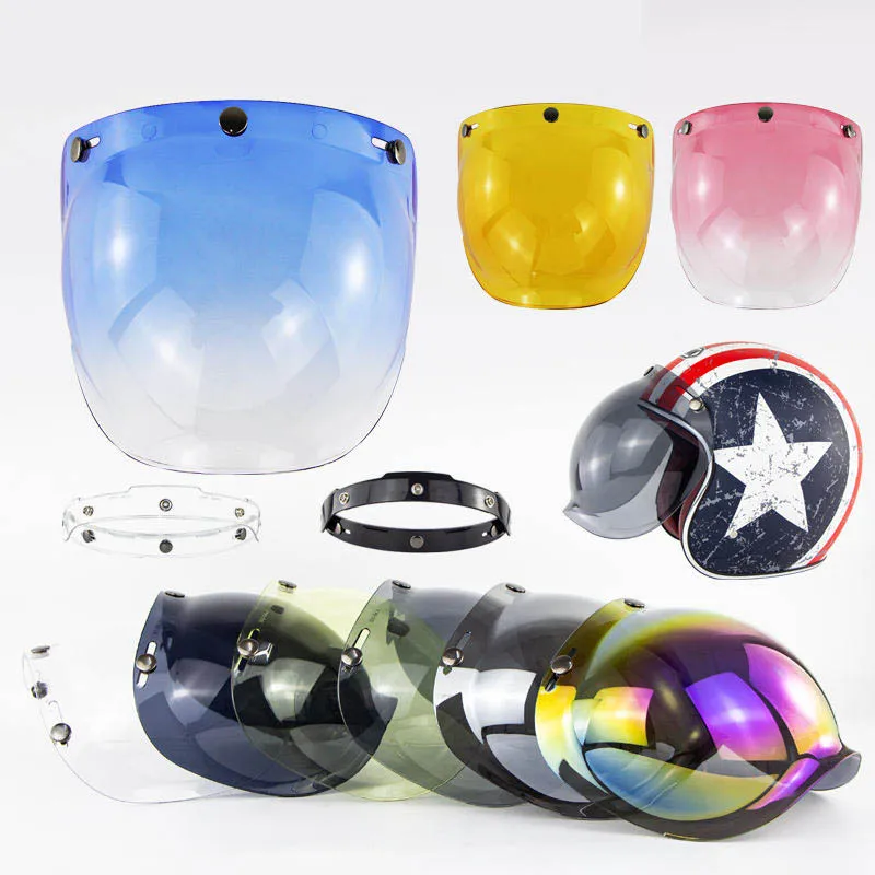 

Helmet Bubble Visor Top Quality Open Face Motorcycle Helmet Visor 12 Color Available Vintage Helmet Windshield Shield