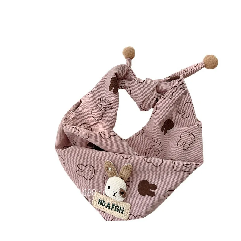 Hot Rabbit children\'s Triangle Towel Autumn Winter Warm Baby Boys Girls Cute Neck Thick Windproof Warm Go Out 24W011