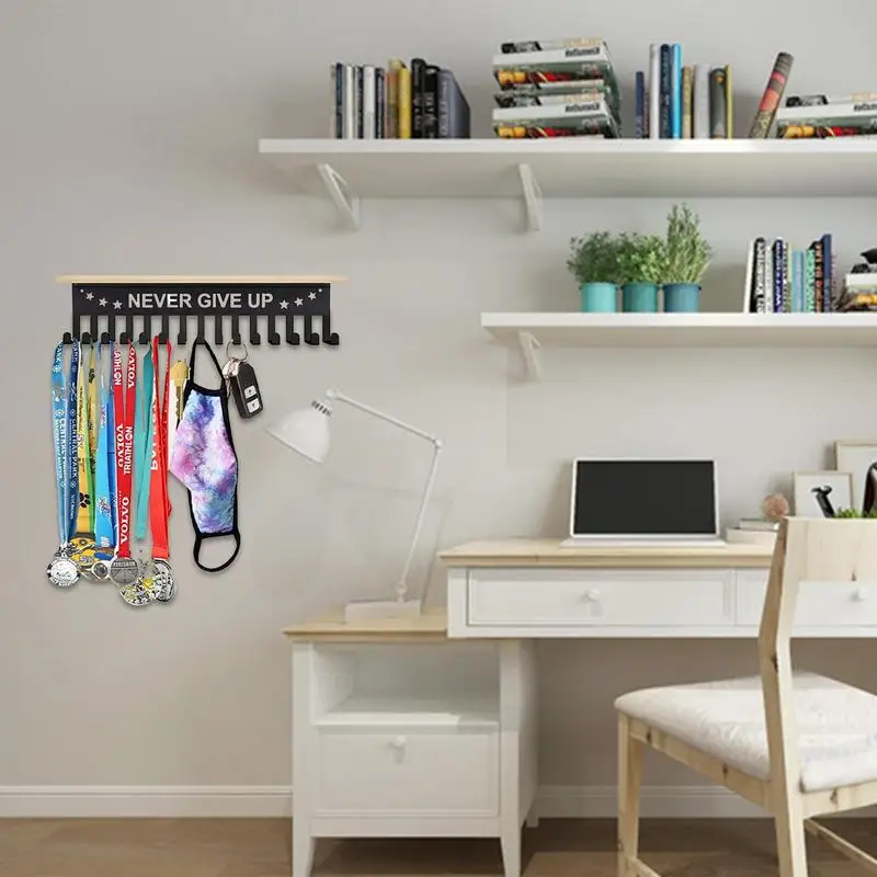 Running Bib Display Wall Mounted Runners Rack Running Bib Holder Display For Indoor Home Bedroom Living Room Gymnastics Race