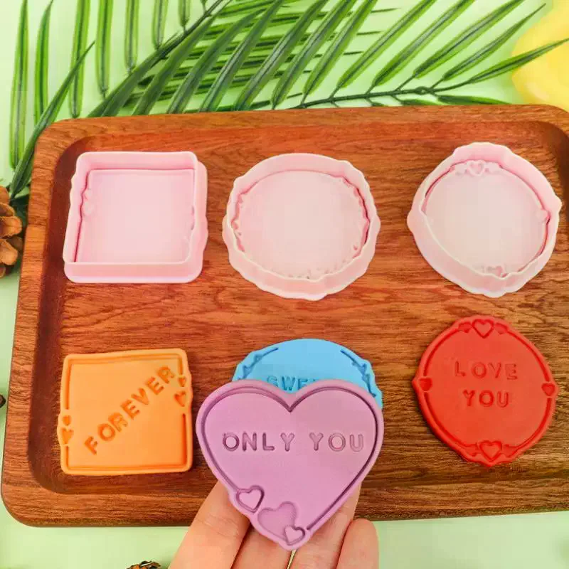 

1/4 шт. 3D День святого Валентина, свадебные формочки для печенья, форма для печенья, штамп, вечерние Декор, инструменты для выпечки